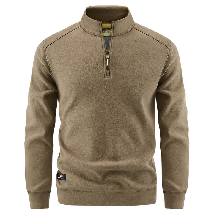 Herren Atmungsaktiver Microfleece-Halbreißverschluss-Pullover mit Stehkragen und Raglanärmeln Drune