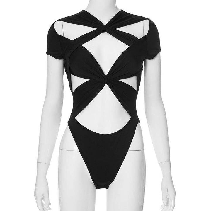 Damen Cut-Out Body mit kreativem Wickeldesign Drune