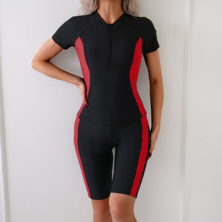 Damen Sportliches Kurzarm-Schwimmanzug Drune