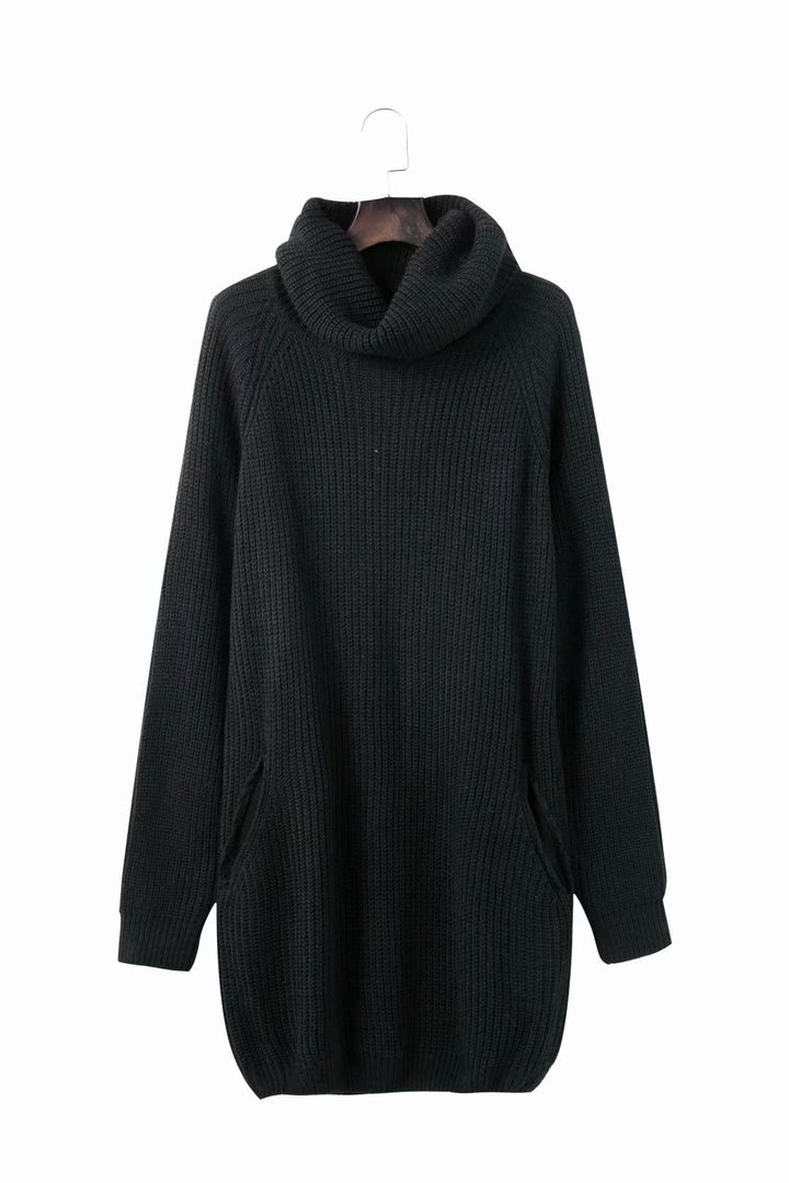 Damen Strickkleid mit weitem Kragen Drune