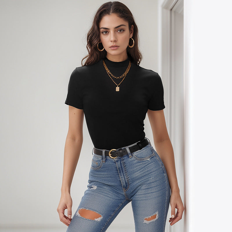Damen High-Waist Straight-Jeans mit Destroyed-Kniepartie und schmaler Hüftpassform Drune