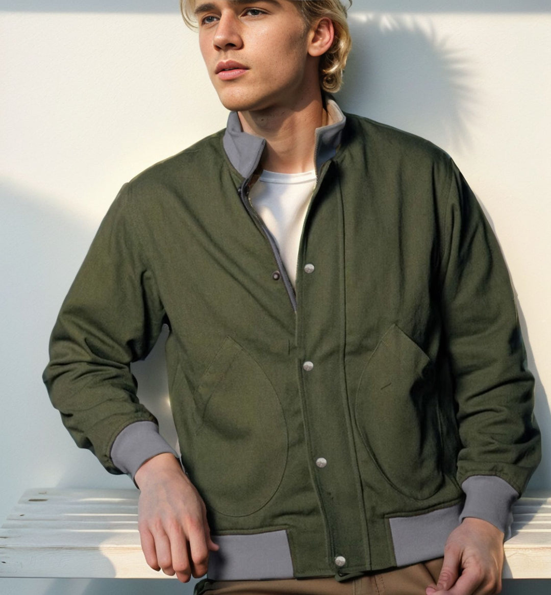 Herren lässige Freizeitjacke mit funktionalen Taschen und modernem Kragen Drune