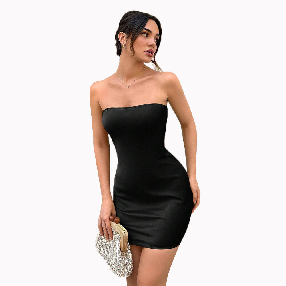Damen figurbetontes Bandeau-Minikleid aus elastischem Stoff Drune