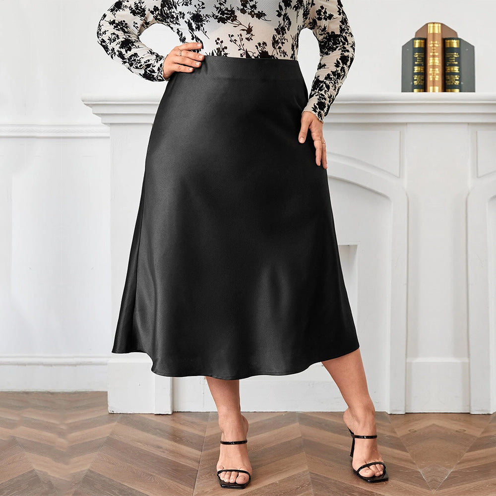 Damen Satinrock Drune
