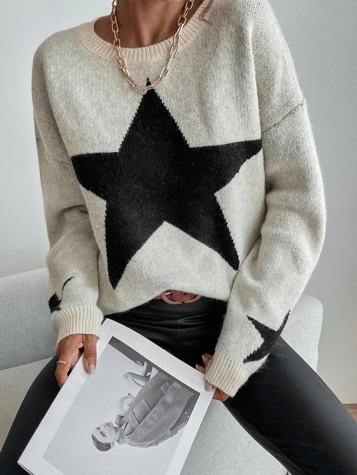 Drune Big Stars Pullover Rundhals Sweatshirt
