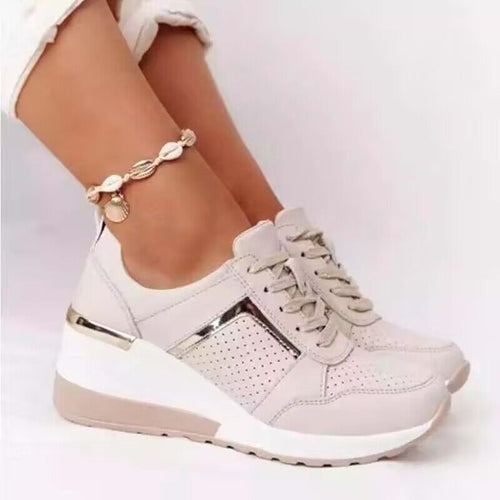 Damen  moderne Sneaker mit Metallic-Details, dämpfender Plateausohle und atmungsaktivem Mesh-Obermaterial Drune