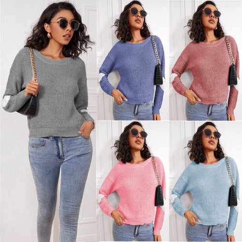 Damen Strickpullover mit modernem Design und dekorativen Elementen Drune
