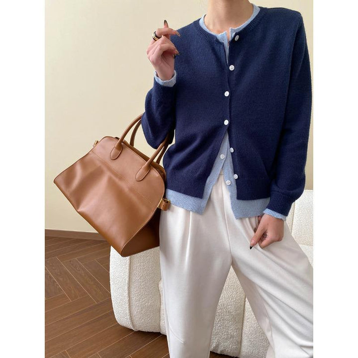 Damen klassischer Strickcardigan mit eleganten Knopfdetails Drune