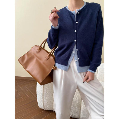 Damen klassischer Strickcardigan mit eleganten Knopfdetails Drune