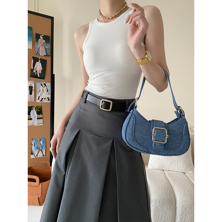 Damen eleganter Maxirock mit Faltenwurf und hohem Bund Drune