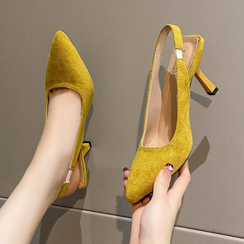 Damen Slingback-Pumps mit elegantem spitzem Zehenbereich und komfortablem Blockabsatz Drune