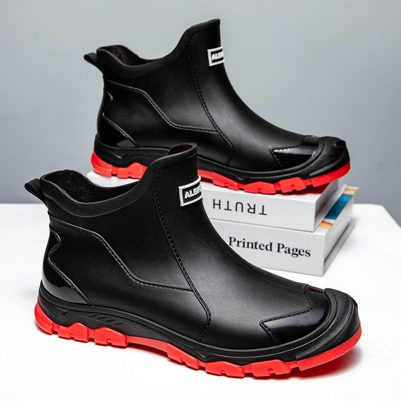 Herren Kurzschaft-Gummistiefel mit rutschfester Profilsohle und verstärkter Zehenkappe Drune