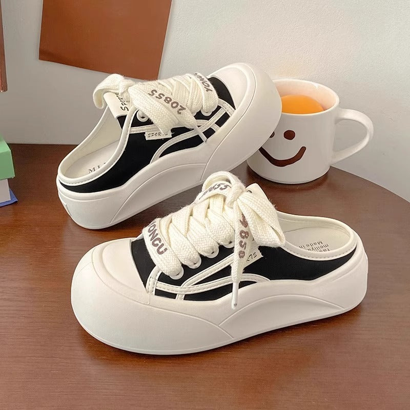 Damen Trendige Plateau-Sneaker mit flexibel einstellbarem Schnürsystem und atmungsaktiver Sohle Drune
