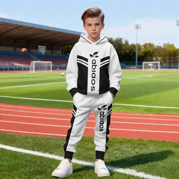 Unisex nan Kinder Jogginganzug mit Kapuzenpullover und detailreichem Auto-Print Drune