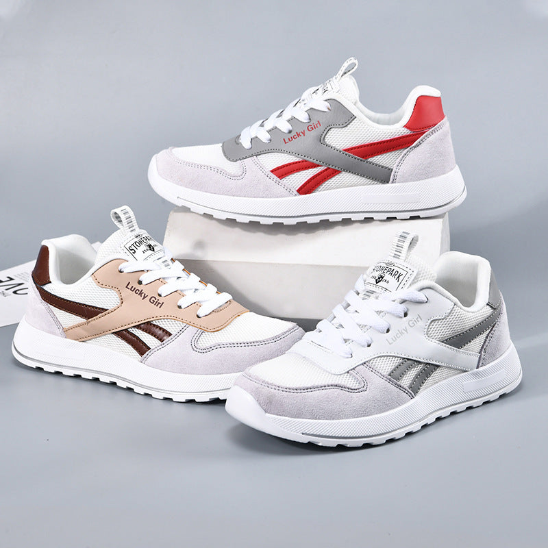 Damen Retro-Sneaker mit Mesh- und Veloursleder-Details Drune