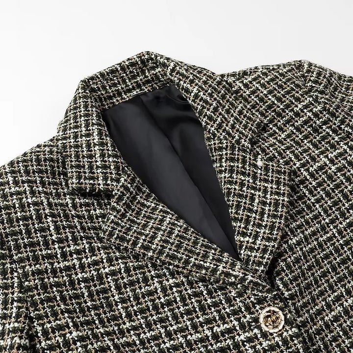 Damen Kurzblazer aus Bouclé‑Tweed mit kastiger Cropped‑Silhouette Drune