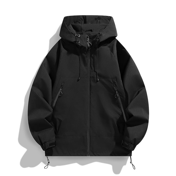 Herren Technische Wind- und Wasserabweisende Kapuzenjacke mit verstellbarem Saum Drune