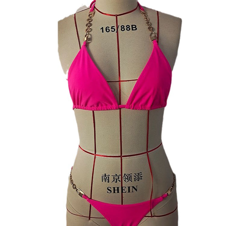 Damen Triangel-Bikini mit luxuriösen Kettenakzenten Drune