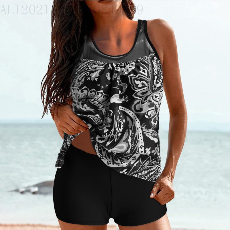 Damen Sportliches Strandoutfit mit modischer Raffung Drune
