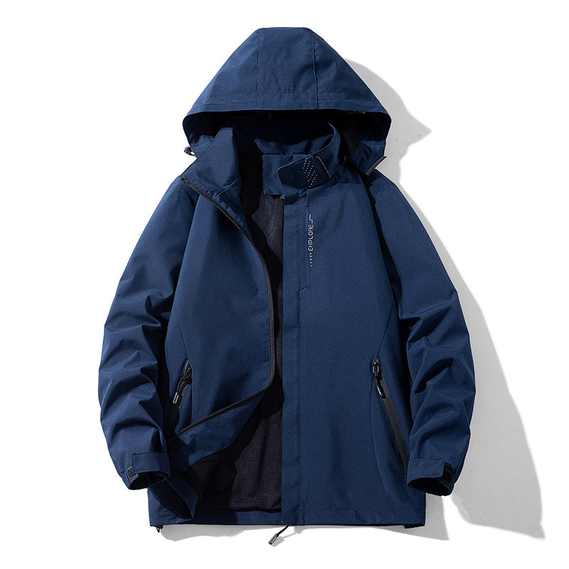 Damen wasserdichte Outdoorjacke mit atmungsaktivem Meshfutter, Reißverschlusstaschen und Klettmanschetten Drune