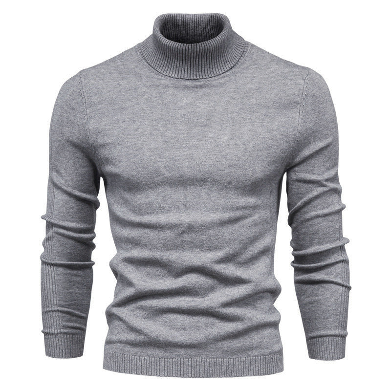 Herren nan taillierter Feinstrick-Rollkragenpullover mit Rippenstruktur an Ärmeln und Bündchen Drune