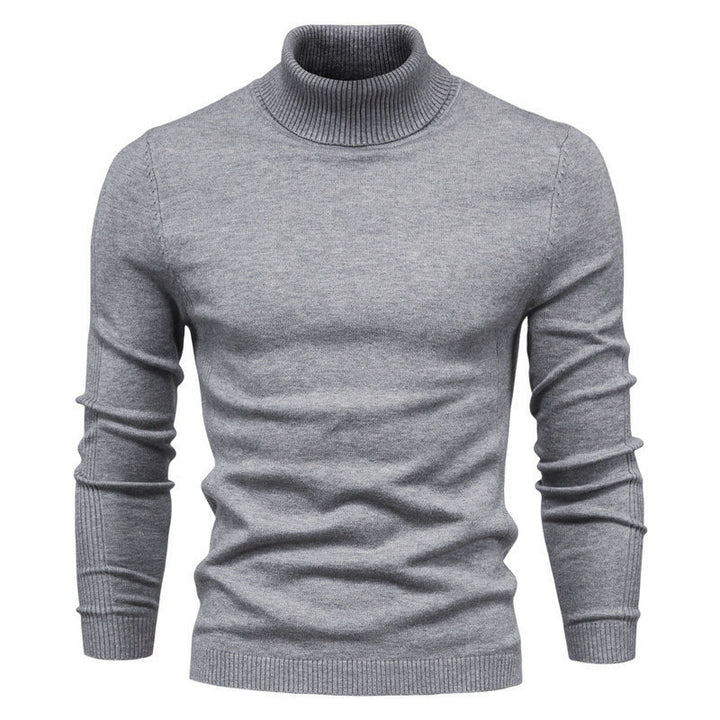 Herren nan taillierter Feinstrick-Rollkragenpullover mit Rippenstruktur an Ärmeln und Bündchen Drune