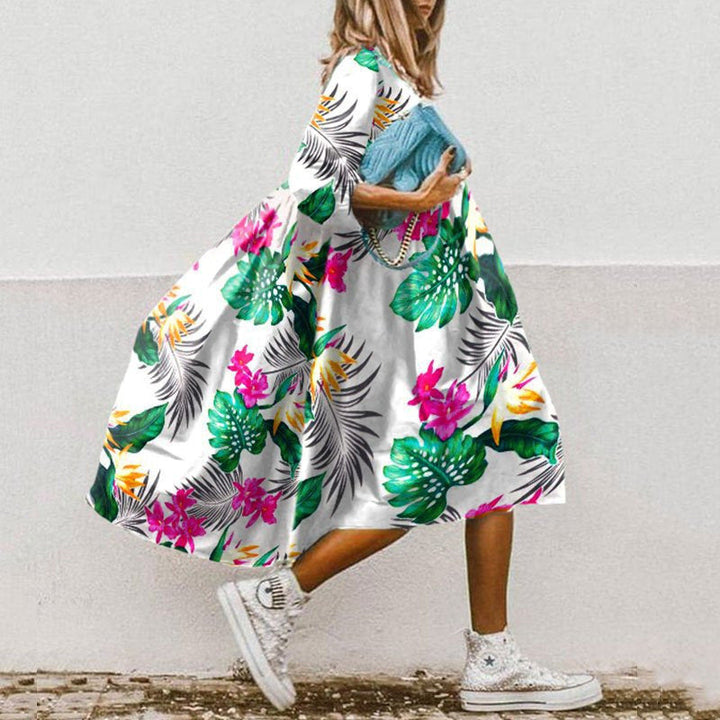 Damen Freizeitkleid mit farbenfrohem Blumendesign Drune