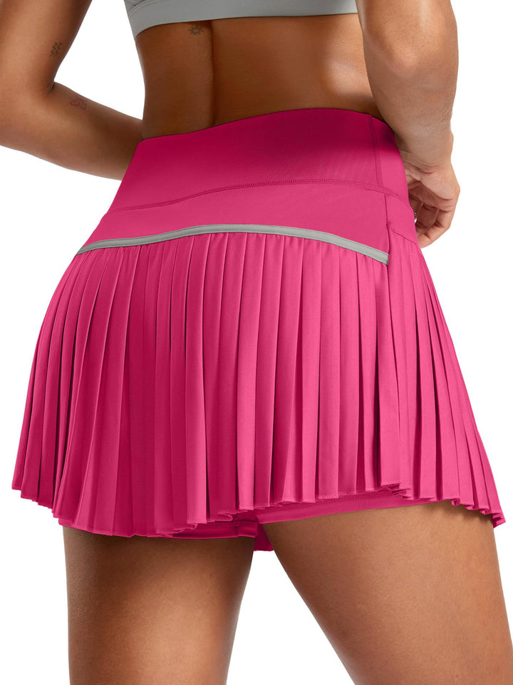 Damen Sportlicher Plisseerock mit integrierten Shorts Drune
