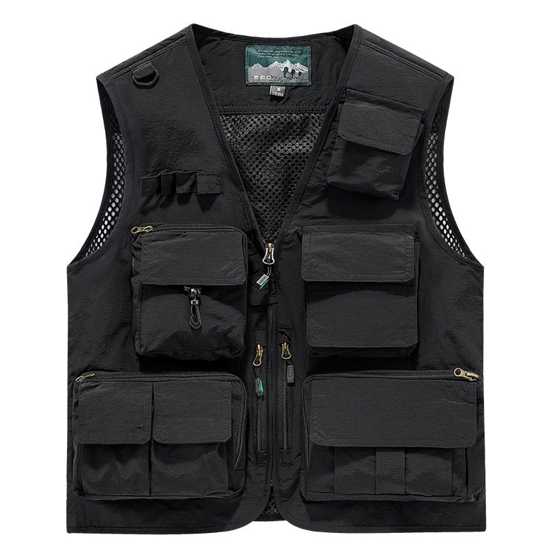 Herren Multifunktionale Outdoor-Utility‑Weste mit Mesh‑Innenfutter und zahlreichen Taschen Drune