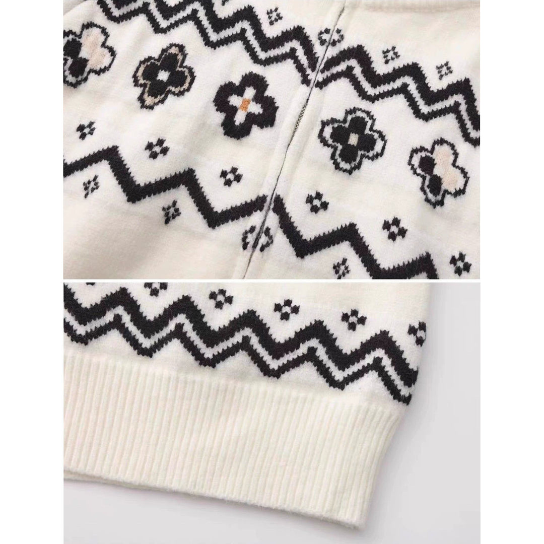 Damen Modischer Strickpullover mit Stehkragen und Reißverschluss Drune