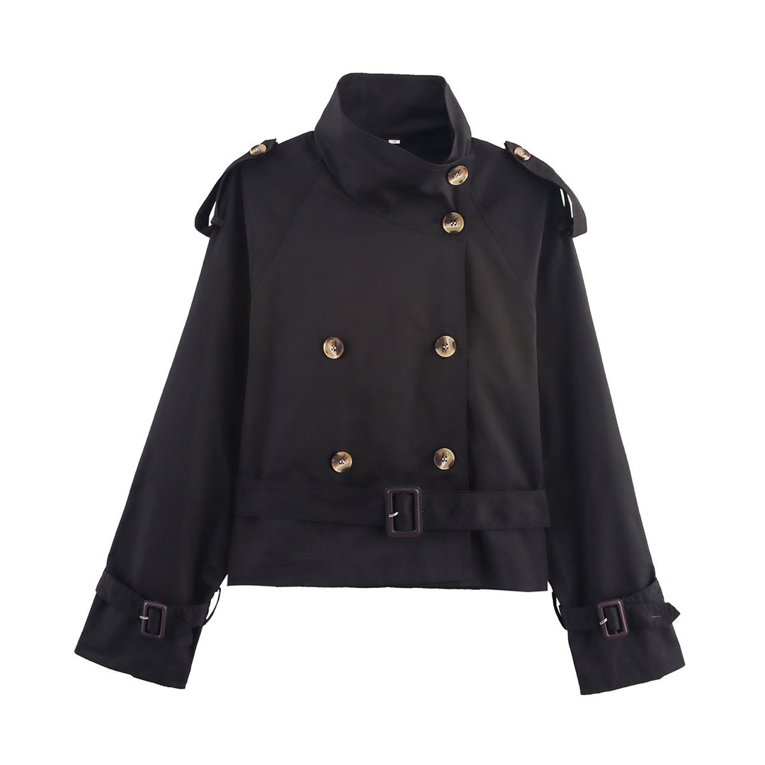 Damen Modische und elegante kurzkarettierte Trenchjacke