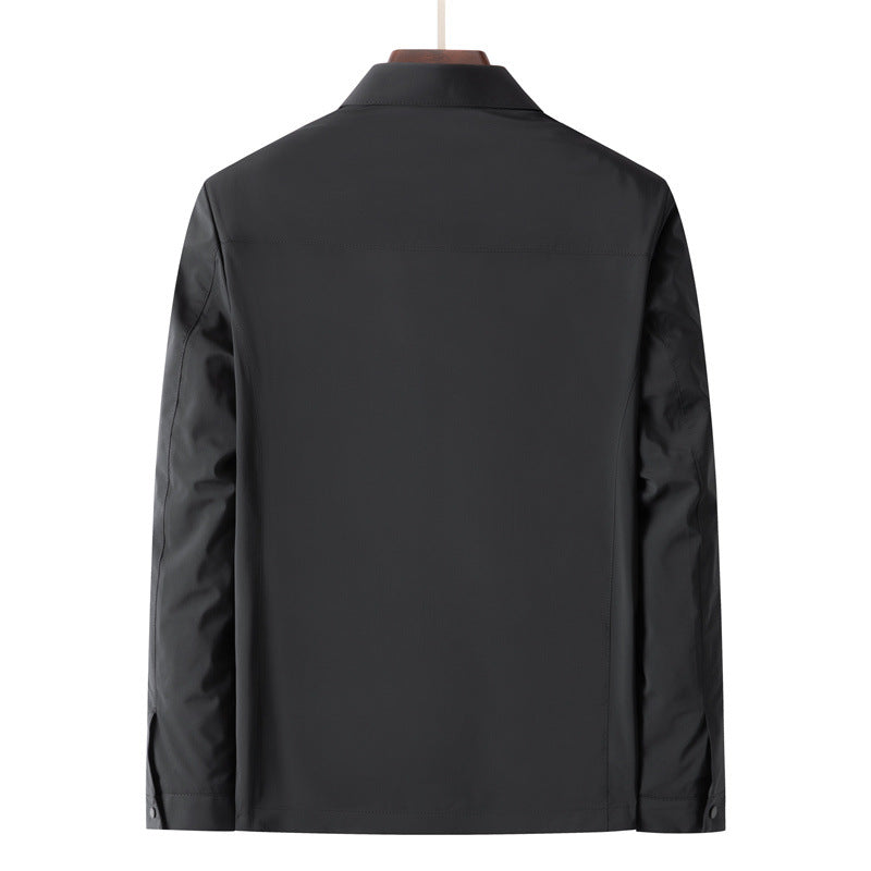 Herren Leichte Wasserabweisende Zip-Übergangsjacke mit Hemdkragen und Brusttaschen Drune