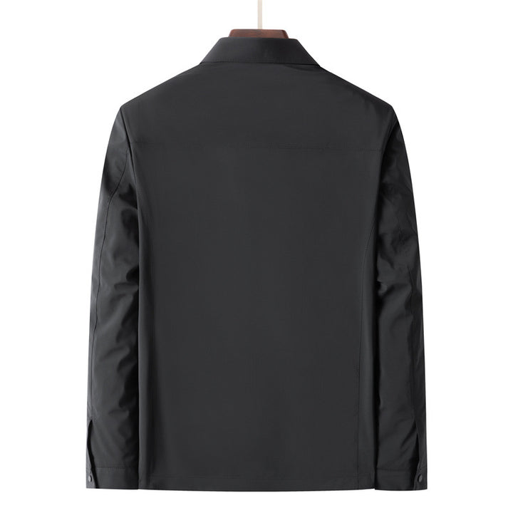 Herren Leichte Wasserabweisende Zip-Übergangsjacke mit Hemdkragen und Brusttaschen Drune