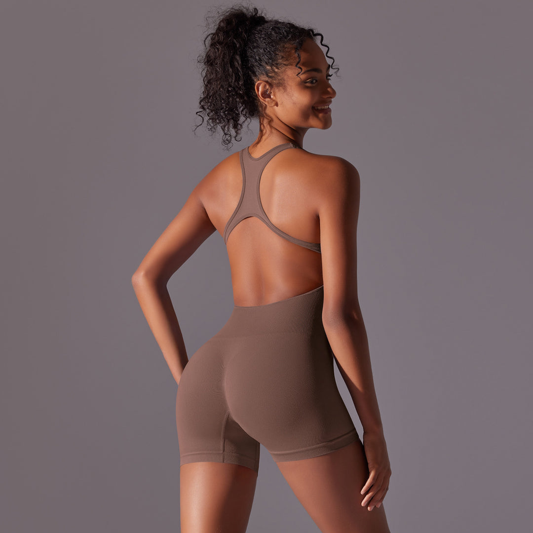 Damen Sportlicher Kurzoverall mit innovativem Racerback-Design und atmungsaktiven Materialien Drune