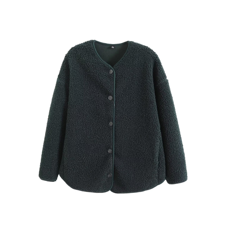 Damen weiche und gemütliche Kuscheljacke mit Knopfleiste Drune