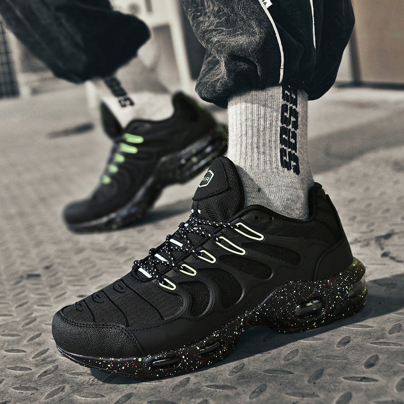 Herren futuristische Dämpfungs-Sneaker mit sichtbarer Luftkammer und strukturiertem Mesh-Overlay Drune