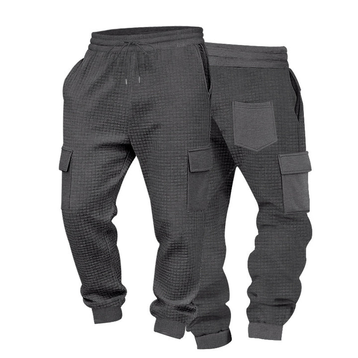 Herren Cargo-Jogginghose aus Waffelstruktur mit Kordelzug und Bündchen Drune