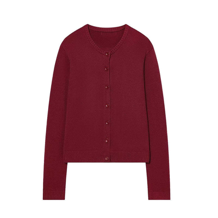 Damen Klassische Strickjacke mit Knopfverschluss Drune