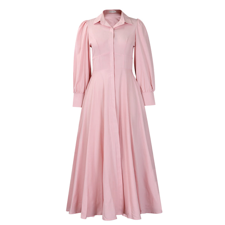 Damen Hemdkleid im eleganten Maxi-Format mit betontem Taillenbund Drune