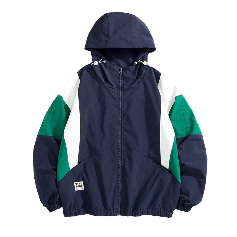 Damen Sportjacke mit Kapuze und Farbblock-Design Drune