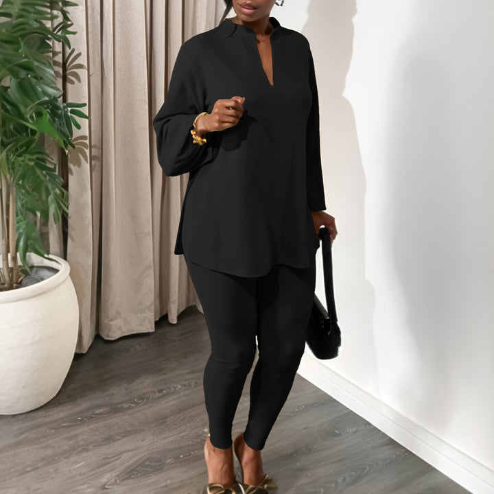 Damen elegantes Lounge-Set mit langen Ärmeln Drune