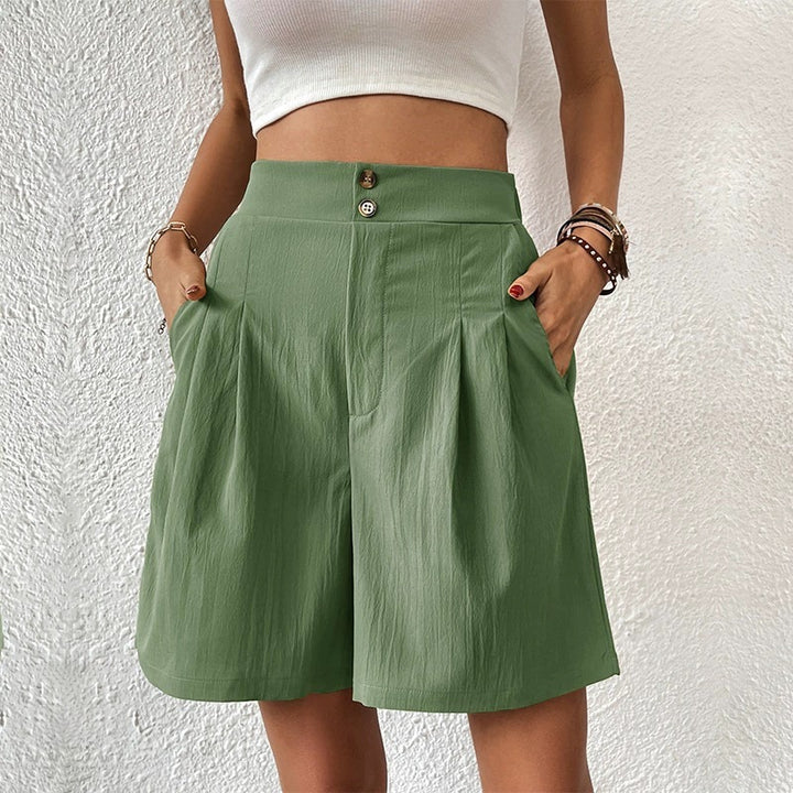 Damen modische weite Shorts mit Bundfalten Drune