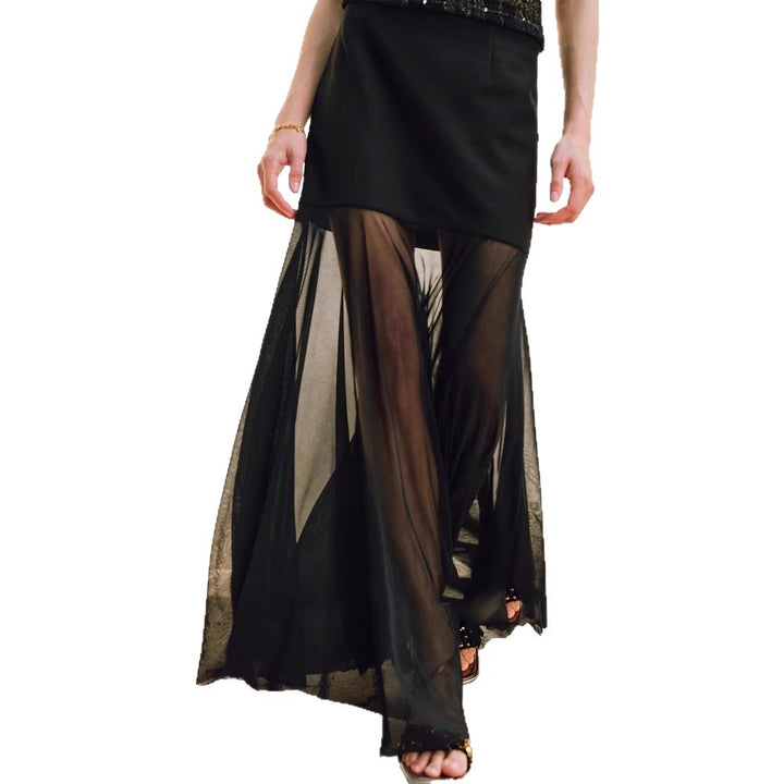 Damen Eleganter Midirock aus zartem Chiffon Drune