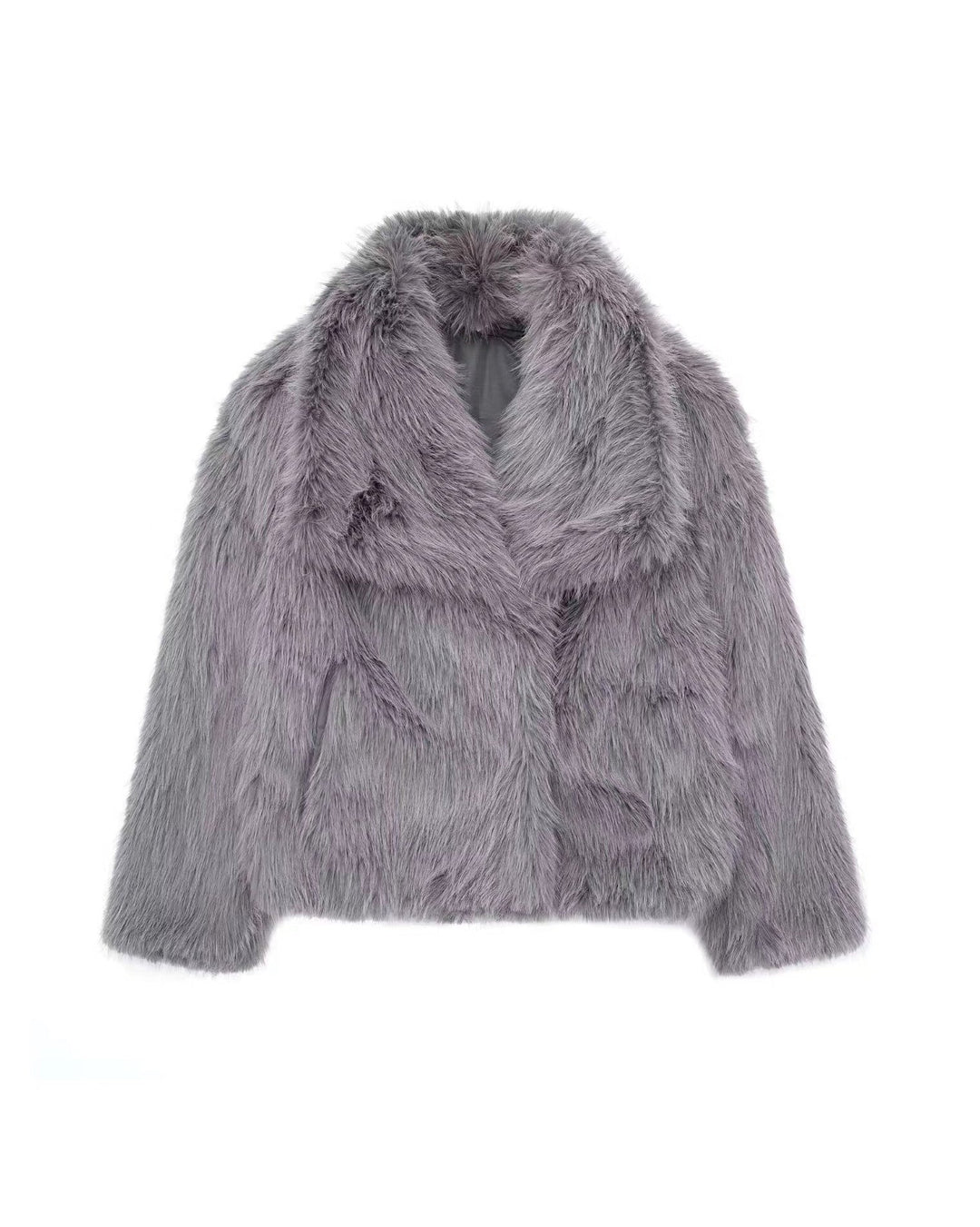 Drune | Embrace Cropped Große Revers Plüschjacke