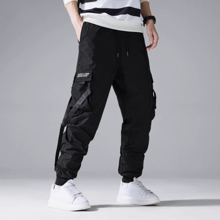Herren Utility‑Cargohose im Joggerstil mit Multifunktions‑Taschen und Kordelbund Drune