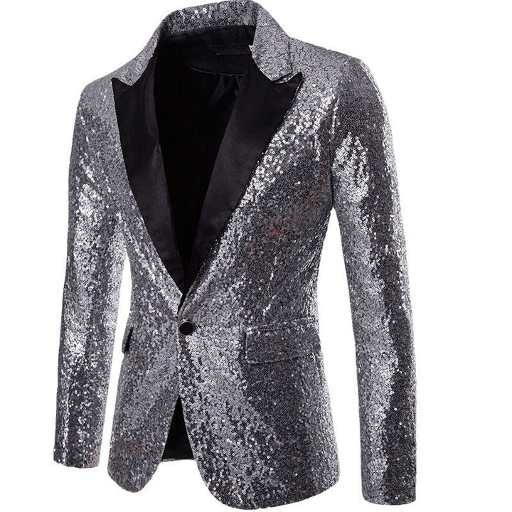 Herren glamouröser Pailletten Blazer Drune
