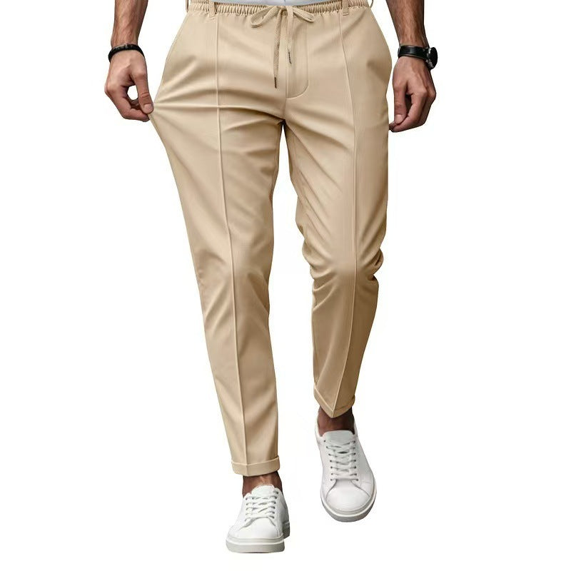 Herren elegante Freizeit-Hose mit elastischem Bund und seitlichen Eingrifftaschen Drune