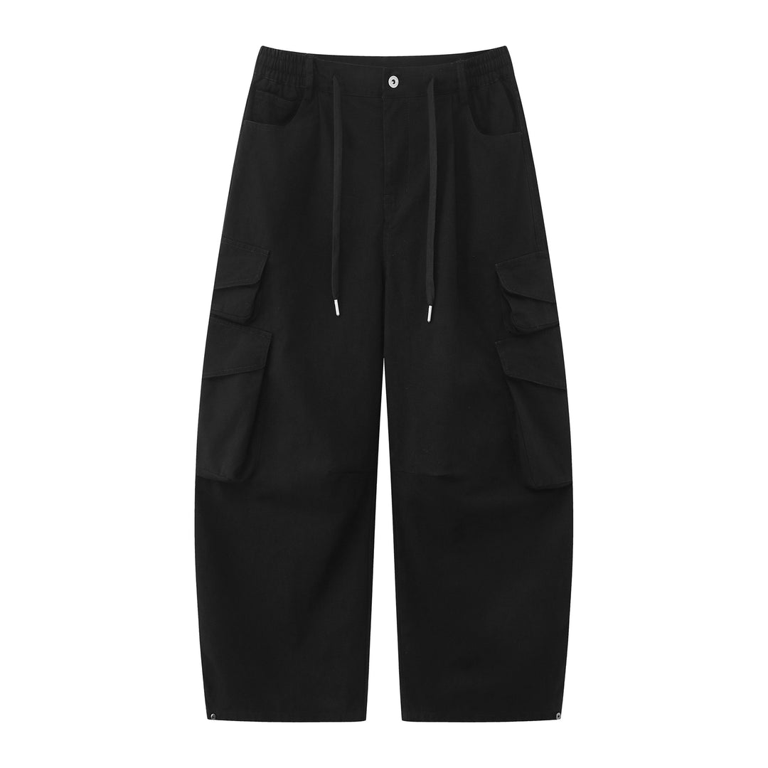 Damen Utility-Cargo-Culotte mit weitem Bein, elastischem Bund und Pattentaschen Drune