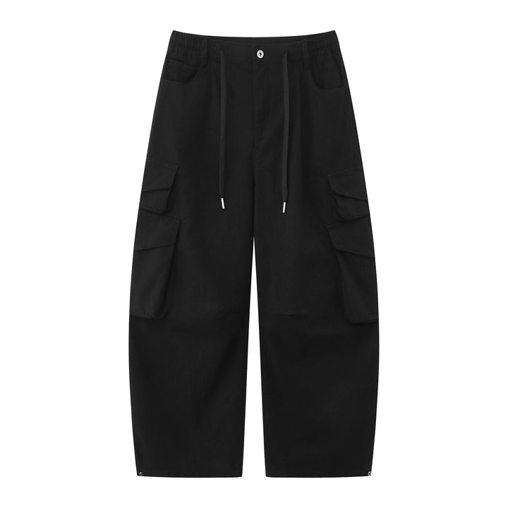 Damen Utility-Cargo-Culotte mit weitem Bein, elastischem Bund und Pattentaschen Drune