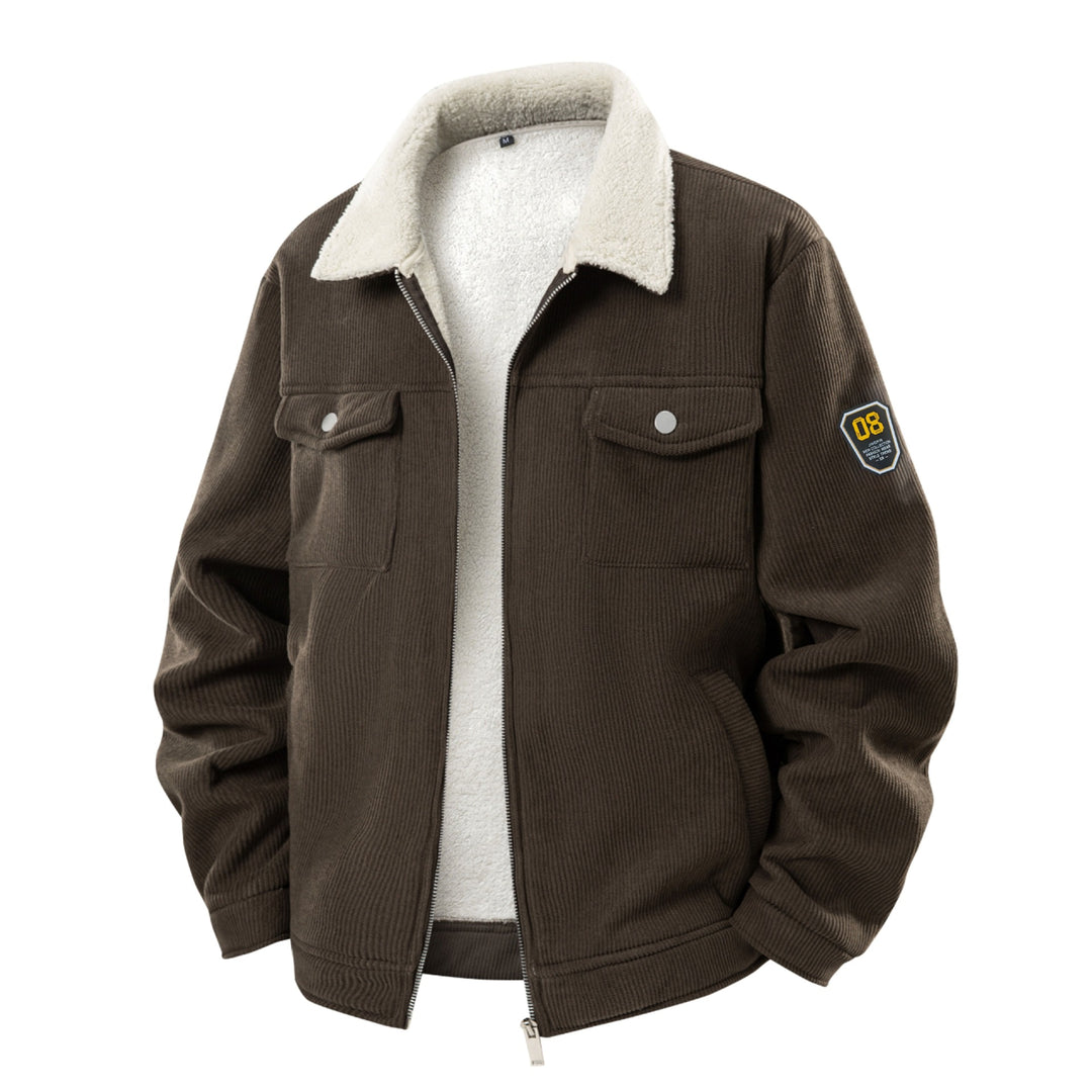 Herren Gemütliche Cordjacke mit Teddyfutter Drune